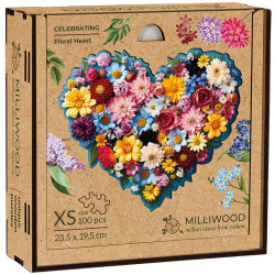 Koka puzle Floral Heart 100gab., Milliwood