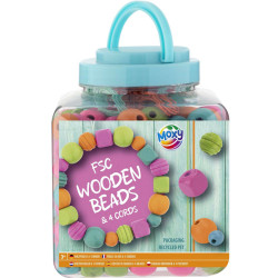 Koka krelles 400g + aukliņas 4gab. (zils), Creative Craft