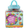 Wooden Beads 400g + Elastic Cords 4pcs Blue, Creative Craft
