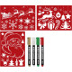 Window Decoration Set with 3 A4 Stencils & 4 Markers
