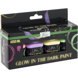 Glow in the Dark Acrylic Paint 4x60ml, Nassau Fine Art