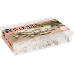 Wooden Beads 130g + Cord 5m, Creative Craft