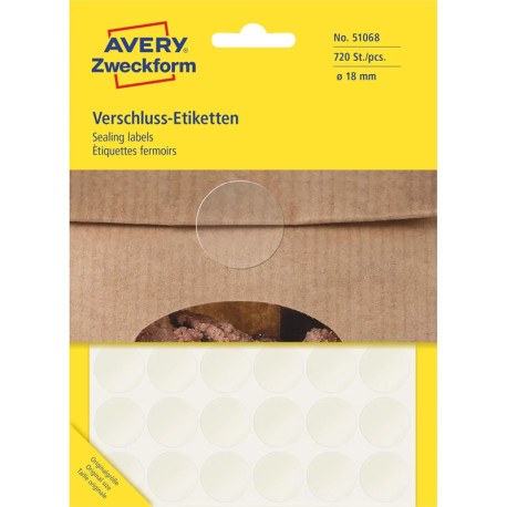 Līmlentes aplīši ⌀18mm 720gab., Avery Zweckform