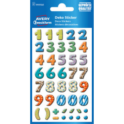 Labels with Numbers Colorful 12mm, Avery Zweckform