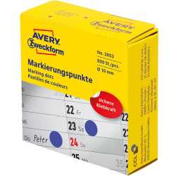 Marking Dots Ø 10 mm 800 pcs., Avery Zweckform