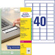 Permanent Labels No Peel™ 45,7x25,4mm, Avery Zweckform