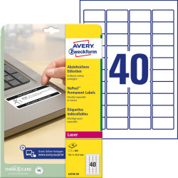 Permanent Labels No Peel™ 45,7x25,4mm, Avery Zweckform
