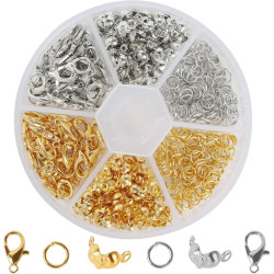 Jewelry Making Findings Kit 500pcs Silver & Gold, DP Craft