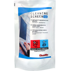Mitrās salvetes ekrānu tīrīšanai 100gab. (rezerve), Cleanlike