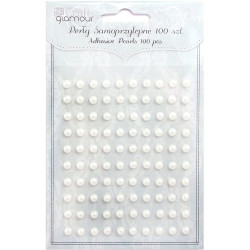 Adhesive Pearls Ivory 5mm 100pcs., DP Craft