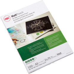 Laminating Pouches Matt A3 75 microns 100pcs, GBC