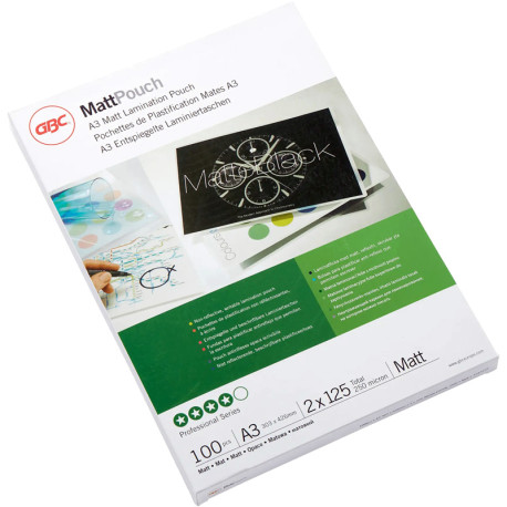 Laminating Pouches Matt A3 125 microns 100pcs, GBC