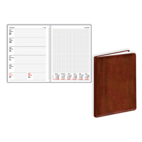 Quadro ar spirāli, mākslīgās ādas apvāki, Balts