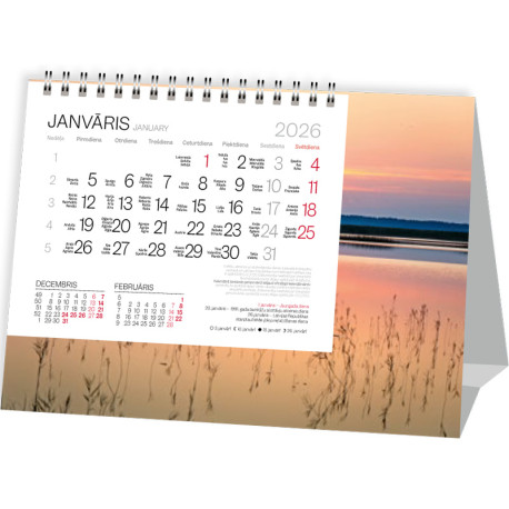 Desk Calendar Tent Sea, Balts