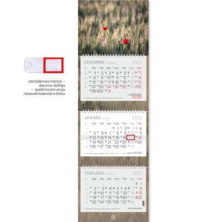 Wall Calendar Trio plus, Balts