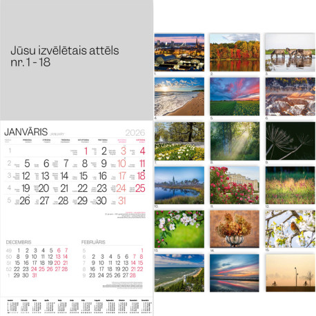 Sienas kalendārs Bonus, Balts