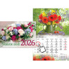 Wall Calendar Beuatiful Flowers, Timer