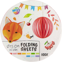 Apaļš krāsains papīrs locīšanai 100lp. 70g/m² ⌀15cm, Creative Craft