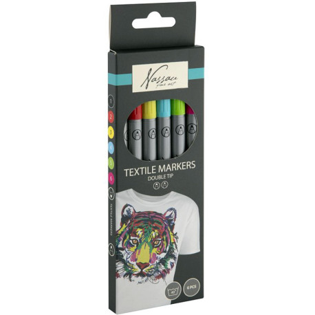 Double Tip Textile Markers 6pcs./12pcs., Nassau Fine Art