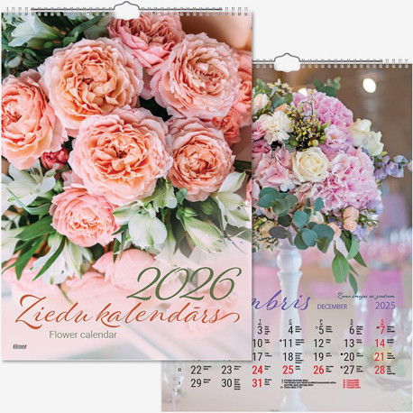 Wall Calendar Flowers, Timer