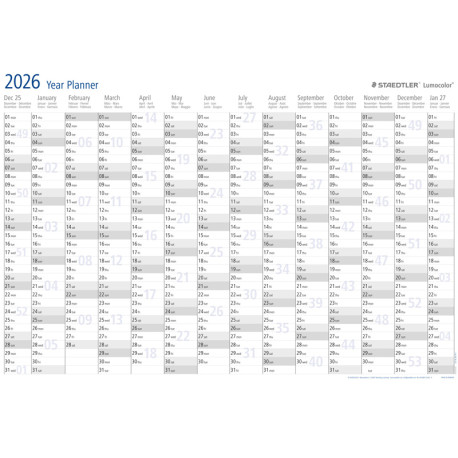 Year Planner 2026 Lumocolor® 641, Staedtler