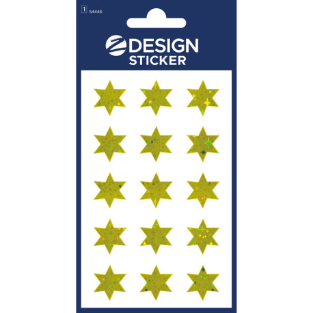 Uzlīmes 54446 (mirdzošas zelta sešstaru zvaigznes), Avery Zweckform