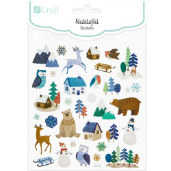 Glitter Stickers Winter Landscape 33pcs., DP Craft
