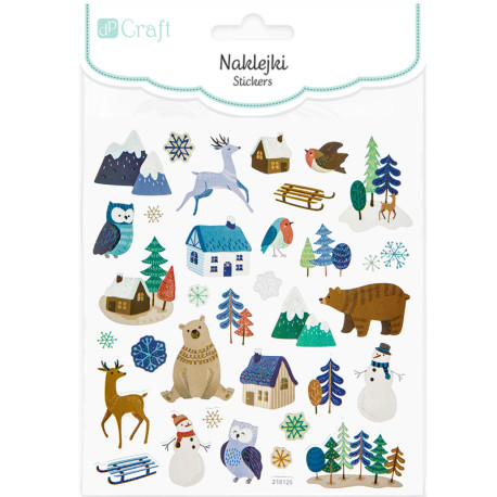 Glitter Stickers Winter Landscape 33pcs., DP Craft