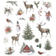 Glitter Stickers Lovable Christmas - Nature 23pcs., DP Craft