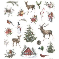Glitter Stickers Lovable Christmas - Nature 23pcs., DP Craft