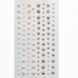 Adhesive Pearls Mocca Cream 120pcs., DP Craft