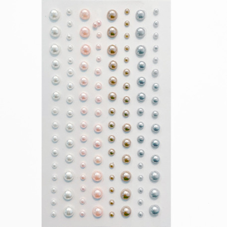 Pašlīmējošas pērļu pusītes Mocca Cream 120gab., DP Craft