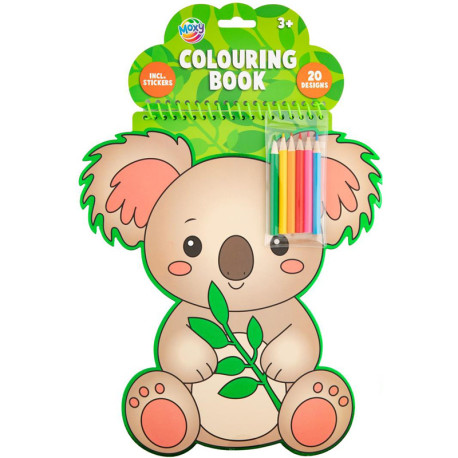 Colouring Book Koala 20 designs + 6 pencils 30x22cm, Creative Craft