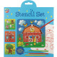 Stencil Set Farm 4pcs. + Pencils 5pcs., Creative Craft