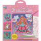 Stencil Set Fairy Tale 4pcs. + Pencils 5pcs., Creative Craft