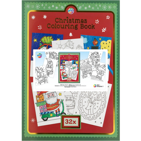 Colouring Book Christmas A4 32 Designs, Creative Craft