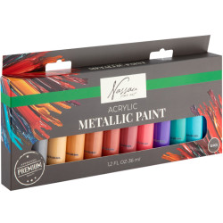 Akrila krāsas Metallic 12x36ml, Nassau Fine Art
