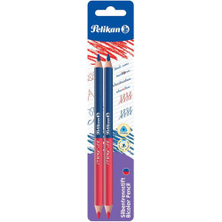 Red/blue Triangular Colored Pencil 2pcs., Pelikan