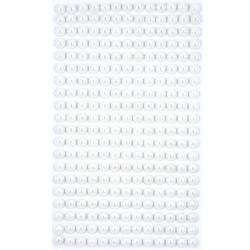 Pašlīmējošas pērļu pusītes baltas 6mm 260gab., DP Craft
