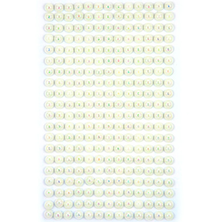 Adhesive Pearls Opalescent White 6mm 260pcs., DP Craft