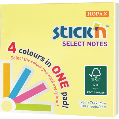 Stick'n Notes Magic Pastel 76x76mm 100 Sheets, BNT Scandinavia