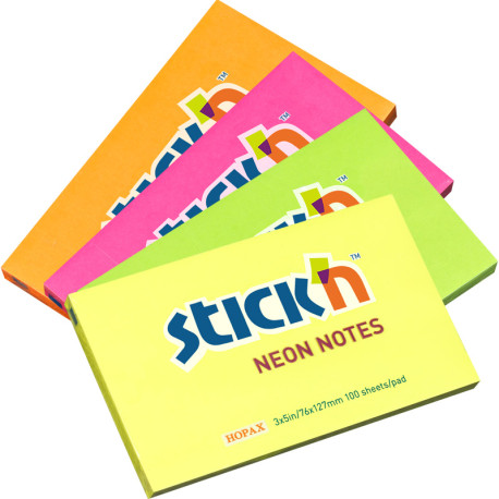 Līmlapiņas Stick'n Neon 76x127mm 100lp., BNT Scandinavia