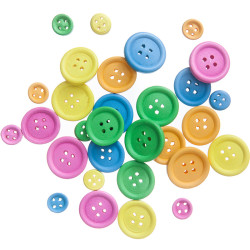 Wooden Buttons Neon 30pcs., DP Craft