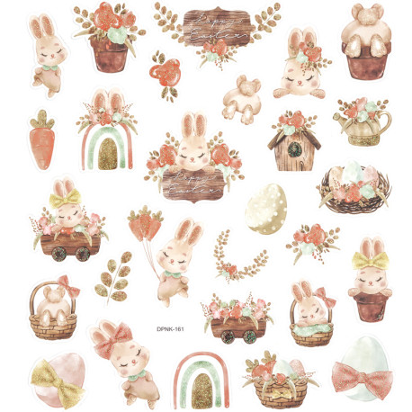 Stickers Boho Bunnies 28pcs., DP Craft