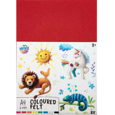 Coloured Felt A4 2mm 8pcs., Creative Craft Group