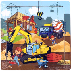 Wooden Puzzle Construction Site 15x15cm 9pcs., Creative Craft Group