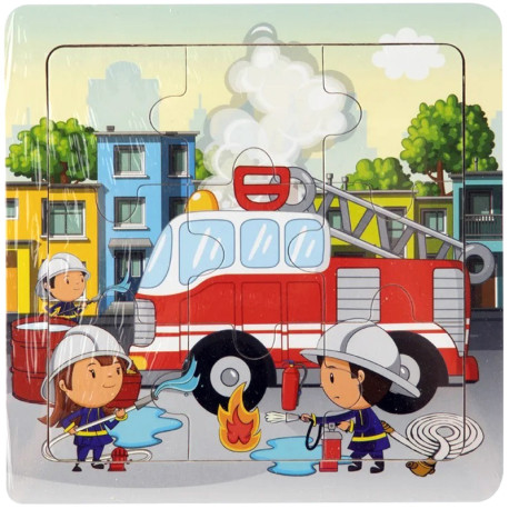 Wooden Puzzle Fire Patrol 15x15cm 9pcs., Creative Craft Group