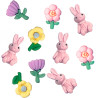 Adhesive Decor Resin 3D Flowers & Bunnies 12pcs., DP Craft