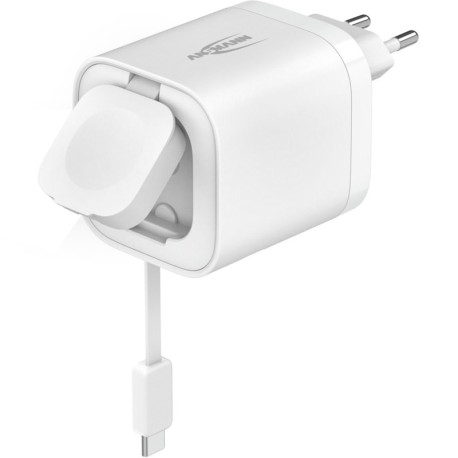 USB lādētājs ar izvelkamu vadu un Apple Watch lādētāju, Ansmann