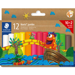 Plasticine Clay Noris® Jumbo 12x16.6g, Staedtler